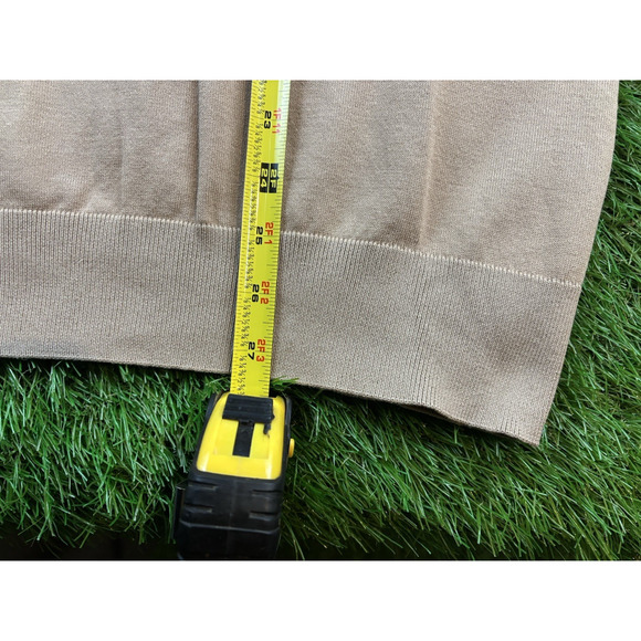 Prada Milano Embroidered Logo Knit Polo Shirt Beige Men's XXL 21x27 Short-Sleeve - Picture 7 of 9